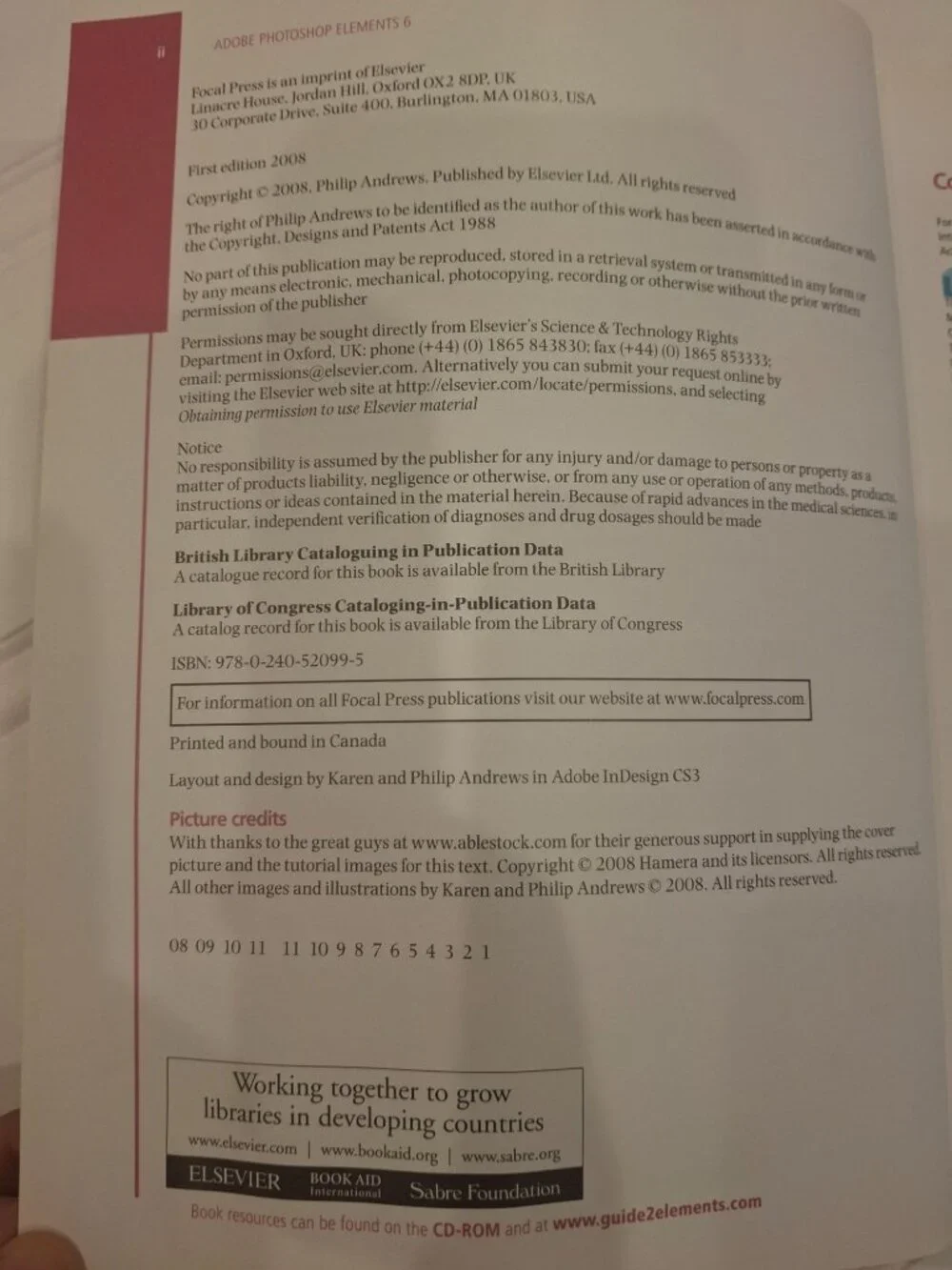 Adobe Photoshop Elements 6 Guide Book Philip Andrews 2008 w/CD